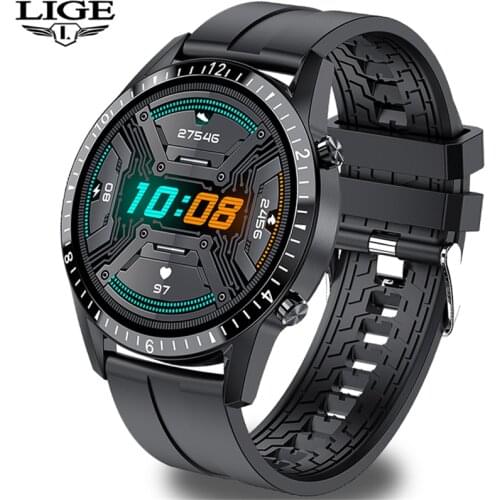 LIGE 2020 New Smart watch Bluetooth call watch sports fitness heart rate blood pressure waterproof music Smart watch Android iOS