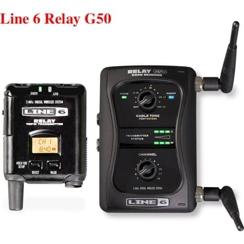 Line 6 Relay G50 Wireless Guitar System: transmitter and receiver,12-channel,2.4 GHz
