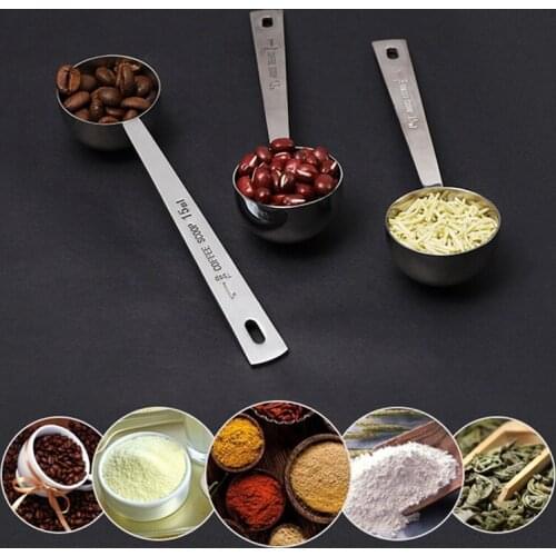 Coffee Scoop 15ml 30ml Stainless Steel Measuring Spoon Silver Gold Coffee Spoon Milk Powder Measure Spoon Tea Coffee Accessories