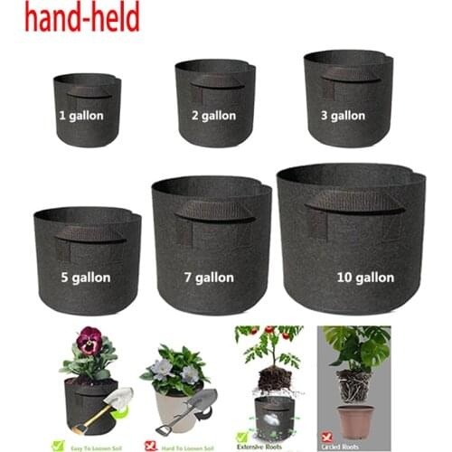 2 3 5 10 Gallon Plant Grow Bags Garden Tools Fabric Pot Jardim Home Gardening Flowers Plant Growing Grow U26