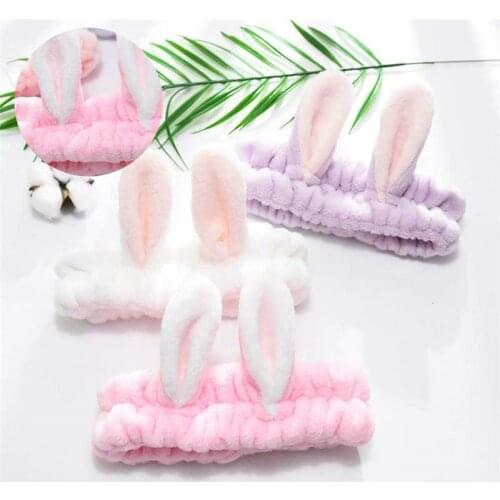 Trend Headband Face Clean Hairband Makeup Fluffy Hair Band Rabbit Ears Girls Lovely