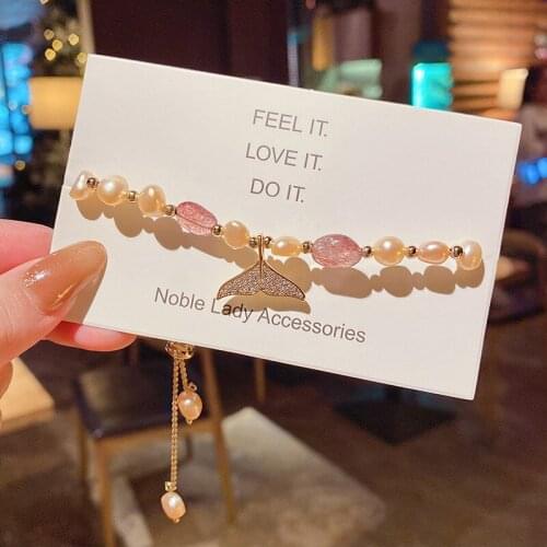 Dolphin Fishtail Fashion Bracelet Natural Special-Shaped Pearl Ins Special-Interest Design