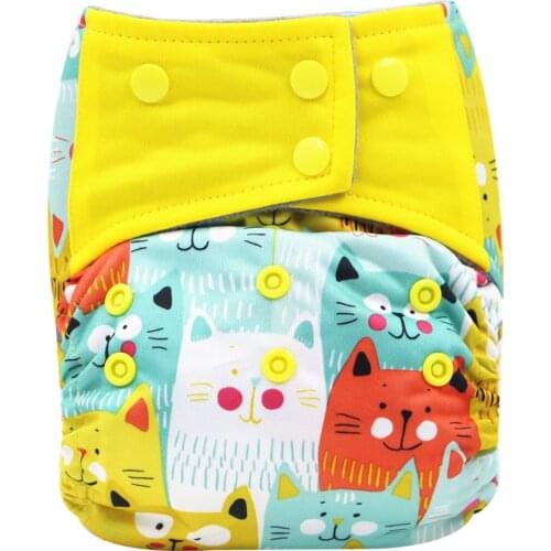 Washable diaper Cute Printed Cloth Nappy One size fit all Double Pocket Diaper Baby Nappies Suede Cloth Inner Baby Diaper Cover
