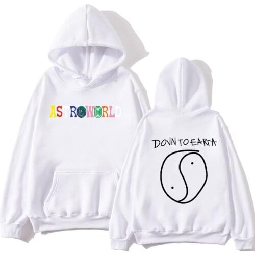 Mens Casual Hoodie Smiley Wor Letters TRAVIS SCOTT Lollapalooza ASTROWORLD Hoodie Couple Hip Hop Clothing Hooded Sweatshirt