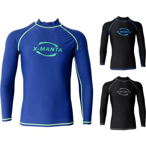 Mens Rash Guard Top Surfing Diving Shirts Sun Protection Long Sleeve Wetsuits Rash Vests Swimming Wetsuit Swimwear