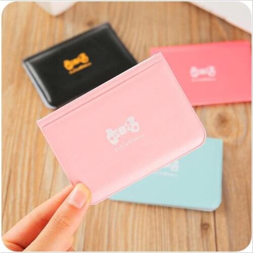 Bow tie Card set Credit Card Holder Women Business Cards ID Passport Card Holder 12 Bits PU Leather