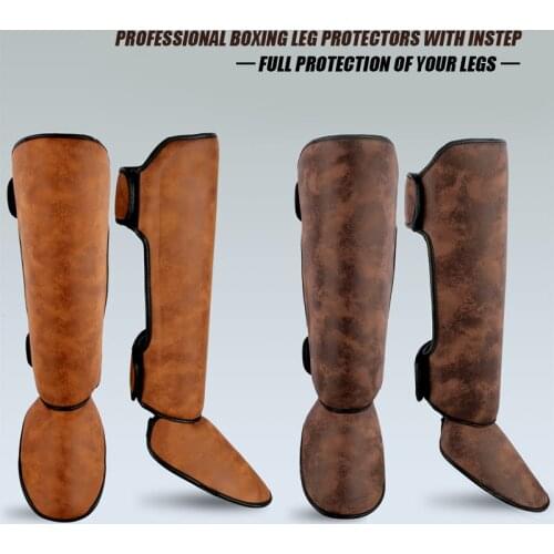 Muay Thai Shin Guard Instep Pads Protector MMA Kicking Ankle Support Martial Arts Training Leg Kick Boxing Legging Equipment