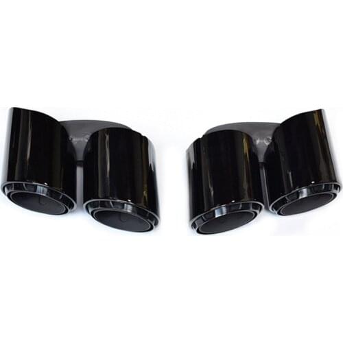 One Pair Car Styling For 2017-2020 Porsche Panamera Three-layer GTS Exhaust Pipe Stainless Steel Black End Tailpipe Muffler Tip