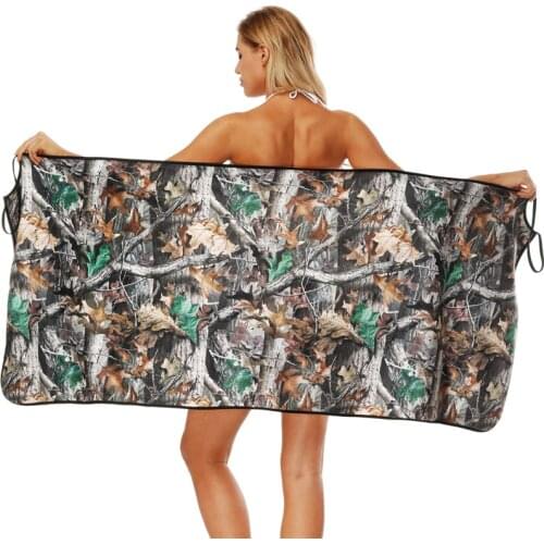 Maple Leaves Printed Microfiber Wearable Women Rectangle Absorbent Bath Beach Towel Sunscreen Sexy Sling White Soft Beach Cover