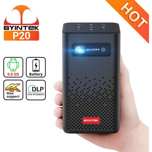 BYINTEK P20 Mini Portable Pico Smart Android Wifi Screenless TV lAsEr LED DLP Projector 4K 1080P for Mobile Phone Smartphone