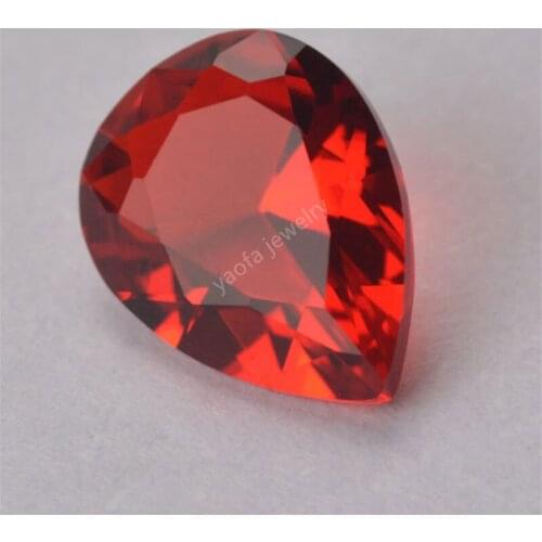 Sale 2x3~13x18mm 5A Dark Garnet Red Color Synthetic Glass Beads Pear Shape Drop Cut Loose Glass Lab Gems Stone For Jewelry