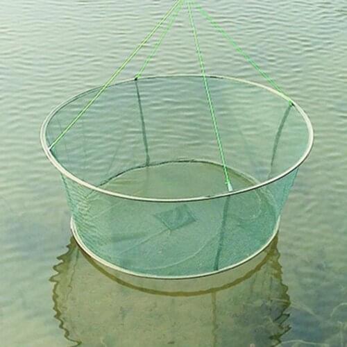 Foldable Drop Net Fishing Landing Prawn Bait Crab Shrimp Pier Harbour Pond Mesh RW