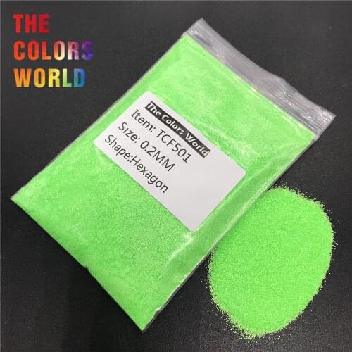 TCF501 Hexagon Shape Neon Matte Green Color Solvent Resistant Nails Glitter Nail Art Decoration Makeup Henna Face Glitter DIY