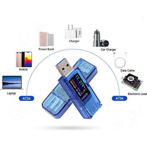USB 3.0 Tester USB Charger Power Meter 3.7-30V 0-4A Voltage Tester Multimeter Current Meter Color Display Voltmeter Ammeter Test