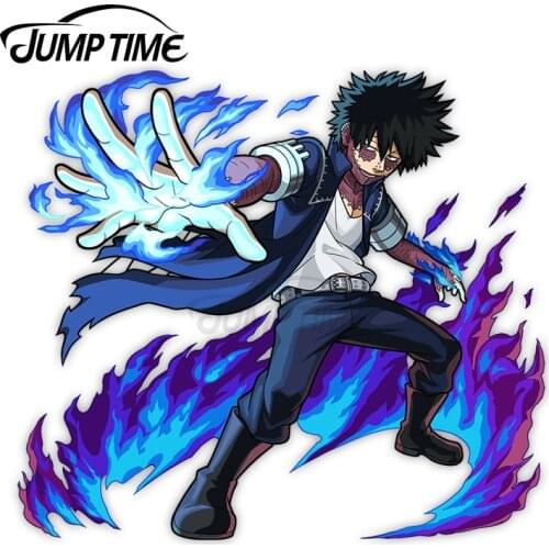 Jump Time 13 x 10.8cm My Hero Academia BNHA Dabi Monster Strike Car Stickers Vinyl Decal Trunk Scratch-proof Personality Decor