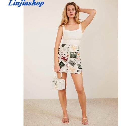 Elegant casual colorful mini skirt summer streetwear zipper slim tulle lining linen pensil skirt classical bloggers vestidos