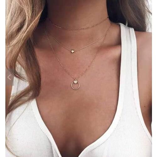 Fashion Personality Ladies Necklace INS Net Red Creative Retro Love Five-Pointed Star Pendant Necklace 2021 Trend Party New Gift