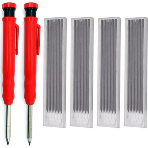 2Pcs Carpenter Pencils, Construction Pencils with 24Pcs Refills, Leads Mechanical Pencil Architect Pencils