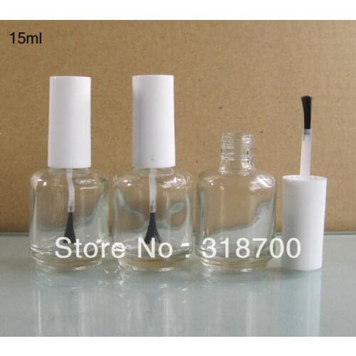 200pcs/lot 15ml Empty Nail polish Bottle Transparent nail enamel bottle with UV cap,15cc nail glass bottle