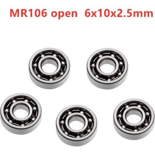50/100/500pcs MR106 open miniature ball bearing 6*10*2.5 mm model bearings 6x10x2.5