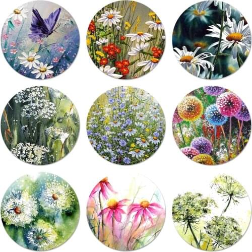 58mm Watercolor paintings Art Love Icons Pins Badge Decoration Brooches Metal Badges For Backpack Decoration