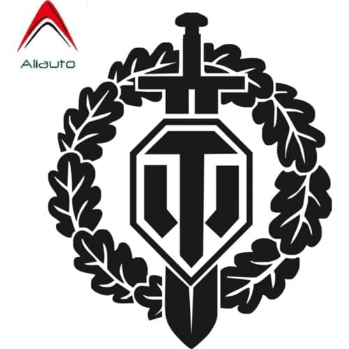 Aliauto Fashion Car Sticker Garland and Sword Wot World of Tanks Auto Styling Waterproof Vinyl Decal for Bmw E46 Lada,17cm*15cm