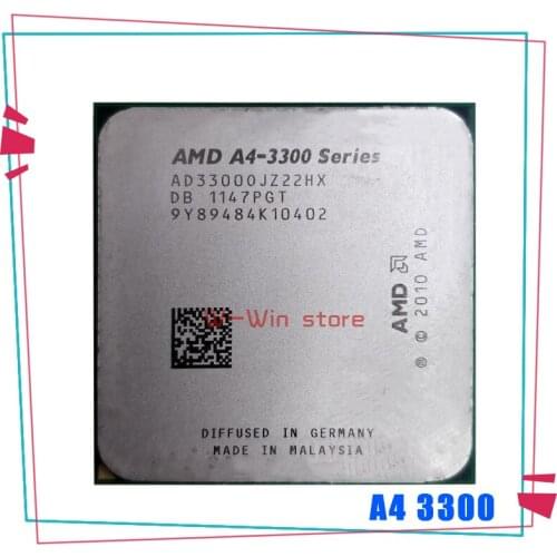 AMD A4-Series A4-3300 A4 3300 2.5 GHz Dual-Core CPU Processor AD3300OJZ22HX / AD3300OJZ22GX Socket FM1