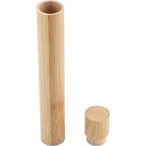 Organic Handmade Bamboo Storage Tube Eco-friendly Bamboo Straw Travel Case for Bamboo Toothbrush Holder Bamboo Straws Gift Set