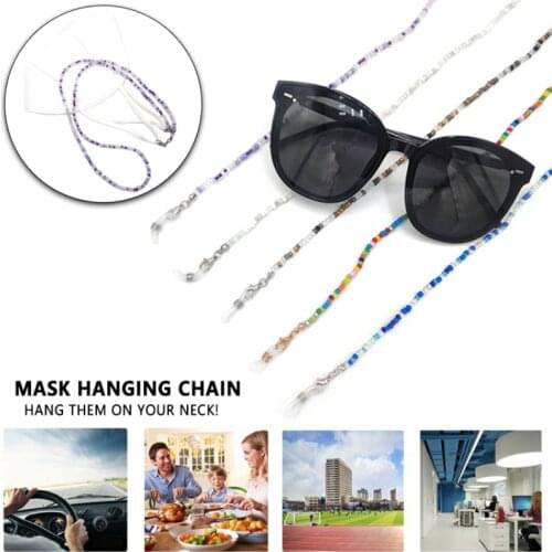 70cm Fashion Colourful Mask Lanyard Retro Beads Fashion Anti Slip Glasses Chain Neck Chains Holder Outdoor Portable Tools