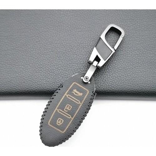 3 Buttons Soft Leather Car Key Case For Nissan Teana Qashqai Juke Key Bag Protector Car Cover Fob Auto Accessories