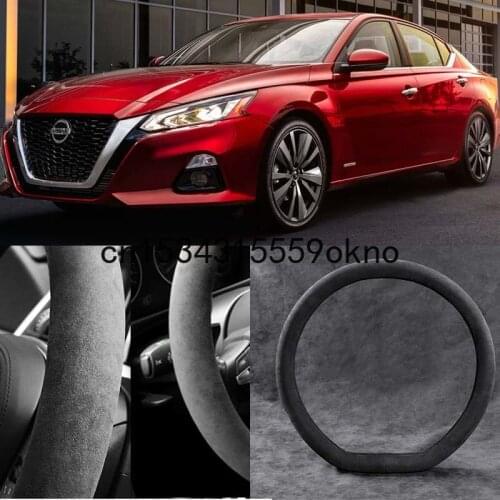 For Nissan Altima Black Alcantara Suede Car Steering Wheel Cover Car Accessories