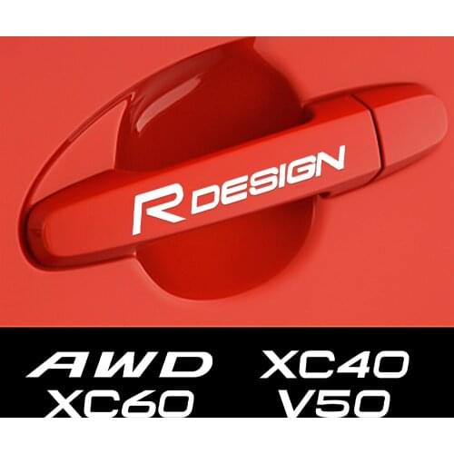 For Volvo RDESIGN T6 AWD S40 S60 S90 XC40 XC60 XC90 V40 V50 V60 V70 Car Door Handle Mirrors Wiper Decoration Decals Accessories