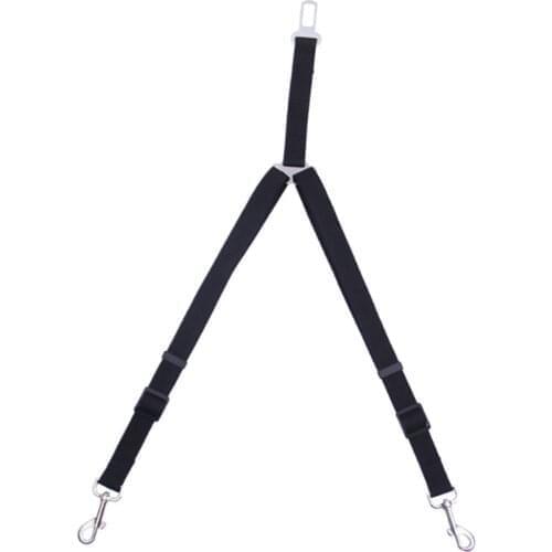 Travel Double Head Adjustable Dog Car Safety Belt Pet Leash Restraint Leads Harness Safety Collar Lead Pet Clip Products