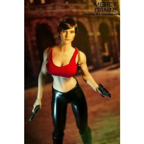 TBLeagure Phicen Figure Accessory Red Vest & Leather Pants For 12" Female Doll