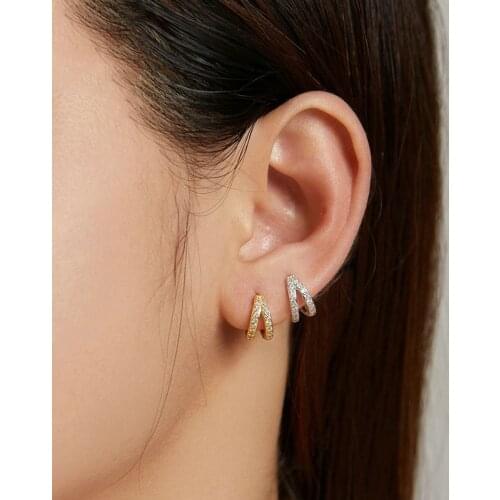 Lo Paulina 2021 Summer Elegant Huggie Earrings Sterling Silver Gold For Fashion Women Wedding Gifts Fine Jewelry