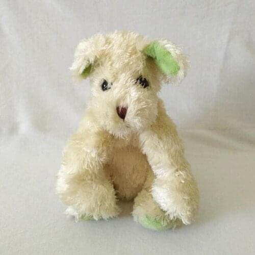 Biwan Stuffed Dog Sitting 20cm Soft Cream Color Dog With Beans Inside Body Cute Toys Childrens Birthday Gifts