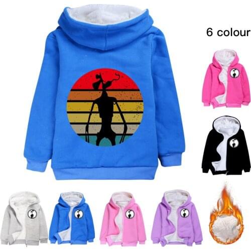 Fall/Winter 2021 Childrens And Mens Hoodie Heavy Zip Coat Cartoon Print Sweatshirt Fashion Casual Coral Plush Thermal Jacket