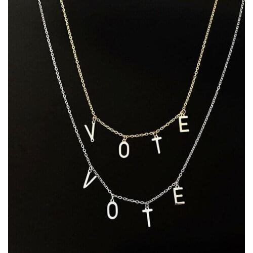 VOTE Necklace First Lady Michelle Obamas Vote Pendant Stainless Steel New style