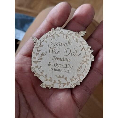 Personalized Save the date Wooden magnets,Custom own name,Rustic Wood etched - Vines Designs, wedding favors invitations magnets