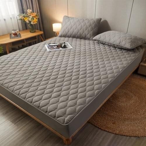 Heighten Solid Color Bed Sheet Mattress Cover Washable Breathable Bed Cover Embossed Oversized Mattress Cover Bedding