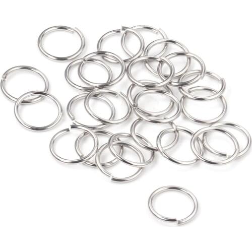 ASON 100pcs/lot 15mm Silver Color Jump Rings Stainless Steel Finding Split Rings Connector For Chains DIY Jewelry Making
