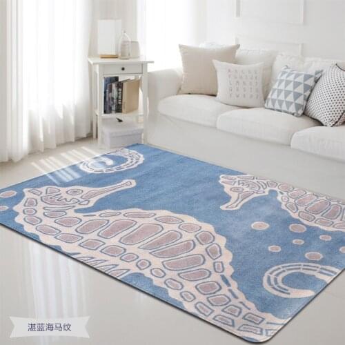 Cute Seahorse Pattern Print Rugs Plush Antiskid Floor Mat For Home Living Room Bedroom Soft Carpets Room Tapete/Rug Shaggy Kids
