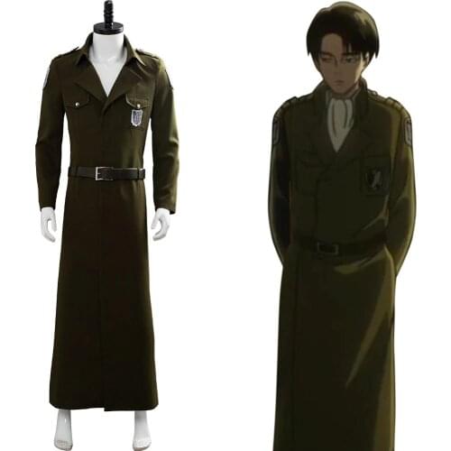 Attack on Titan Cosplay Levi Costume Scouting Legion Soldier Eren Trench Coat Jacket Adult Men Women Halloween Carnival Clothing