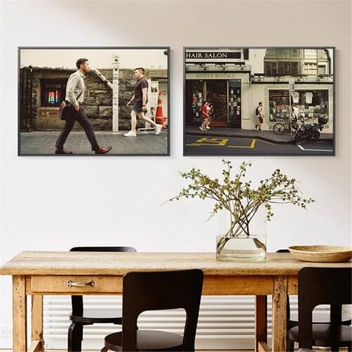 Street Pedestrians Casual American Street Oil Painting Art Painting Living Room Decoration Painting Hanging Paint Poster Canvas