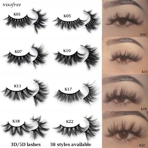 Visofree 5D Mink False Eyelashes Natural Fluffy Dramatic Volume Fake Lashes Extension Handmade Cruelty-free Eyelash Makeup Lash
