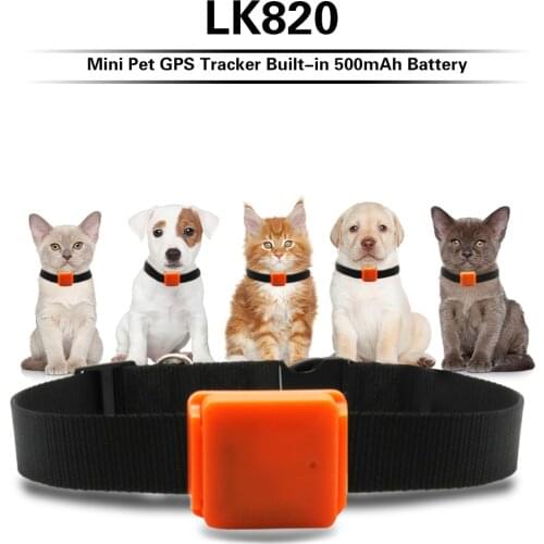 High Quality Mini GPS Tracker LK820 GSM GPRS Pet Tracker WIFI GPS Dog Tracker device Waterproof IPX6 Geo-fence Low Battery Alert