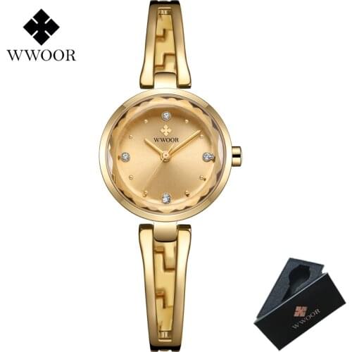 WWOOR Women Watches Top Brand Luxury Ladies Watch Fashion Dress Watch Women Gift Steel Waterproof Clock Gift Quartz Wristwatch