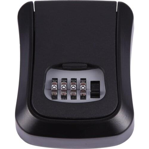 Password Key Lock Box Wall Mounted Zinc Alloy Key Box Weatherproof 4 Digit Combination Key Storage Lock Box