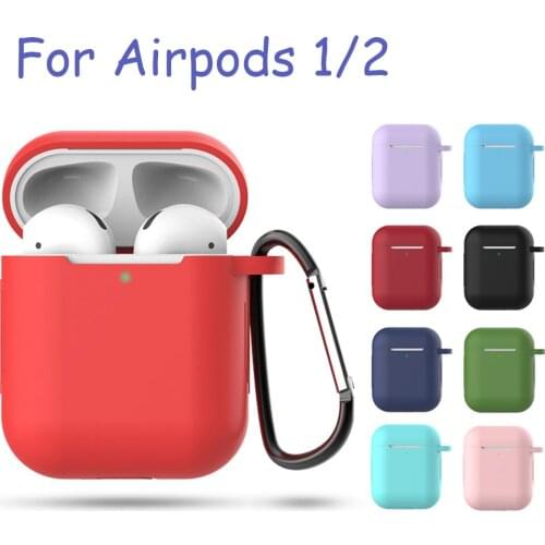 Protective Case Keychain hooks Origin Soft Silicone Bluetooth Earphone Wireless Cover For Apple airpods 1 2 Charging Box Bags