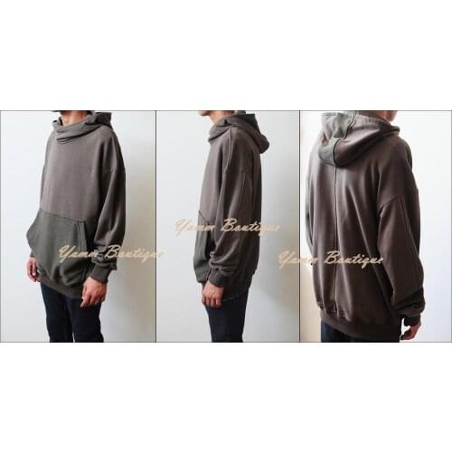 Winter Essential Pullover Hoodie / Oversized Essentials Mens Reversed Kangaroo Pockets Drop Shoulder Hoodie